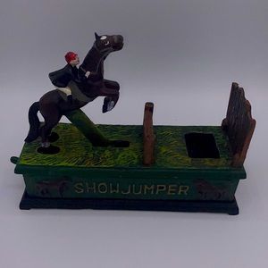 Cast Iron Mechanical Bank- Show Jumper